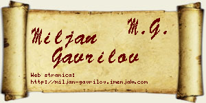 Miljan Gavrilov vizit kartica
